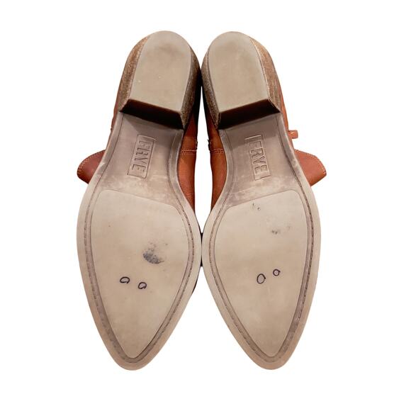 Frye Judith Double Zip Ankle Bootie in Cognac Brown Leather Women's Size 10 - Picture 7 of 9